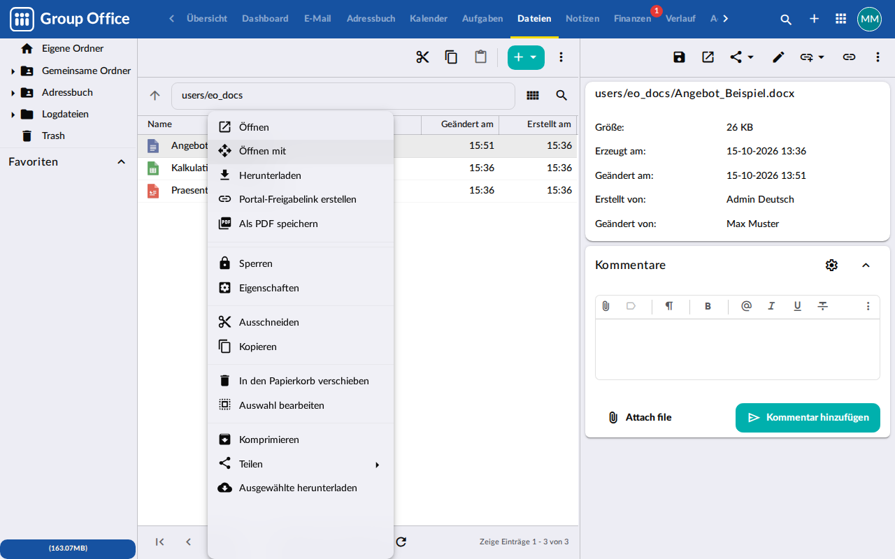 „Als PDF speichern" direkt im Kontextmenü der Dateien