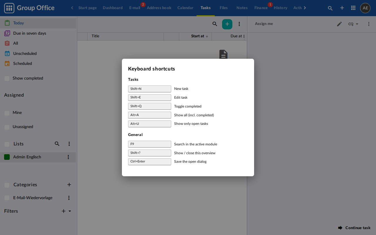 Create, complete and filter tasks